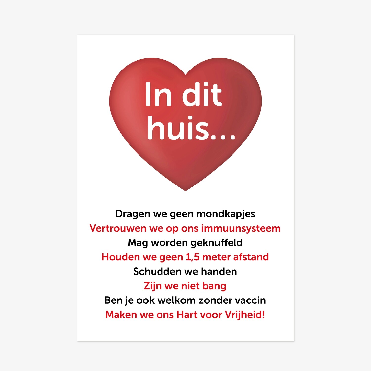 A3 poster 
&#39;In dit huis..&#39;