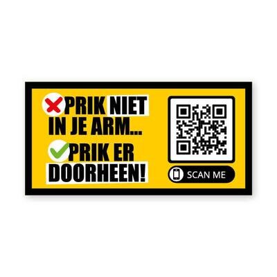 20 Stickers tegen kindervaccinatie 10x5 cm