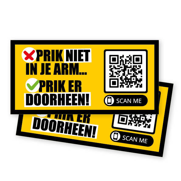 20 Stickers tegen kindervaccinatie 10x5 cm