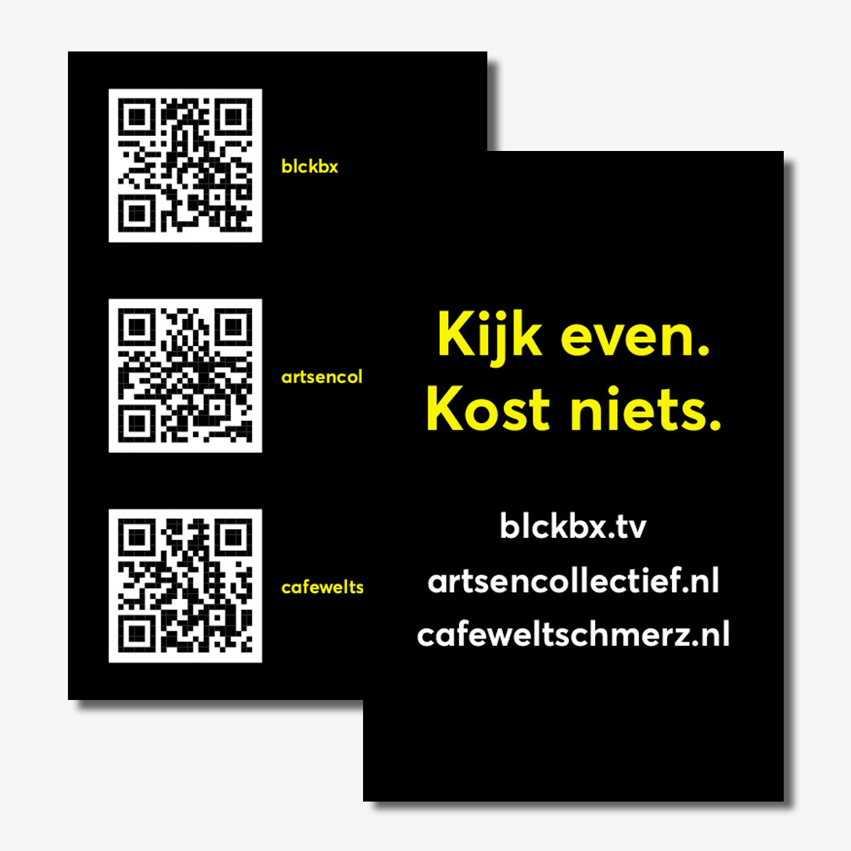 Visitekaartje, Kijk even - Kost niets!