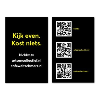 Visitekaartje, Kijk even - Kost niets!