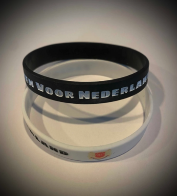 Samen voor Nederland polsbandjes zwart - wit (2x)