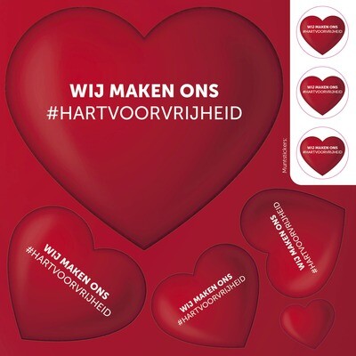 Waterafstotend #Hartvoorvrijheid stickers