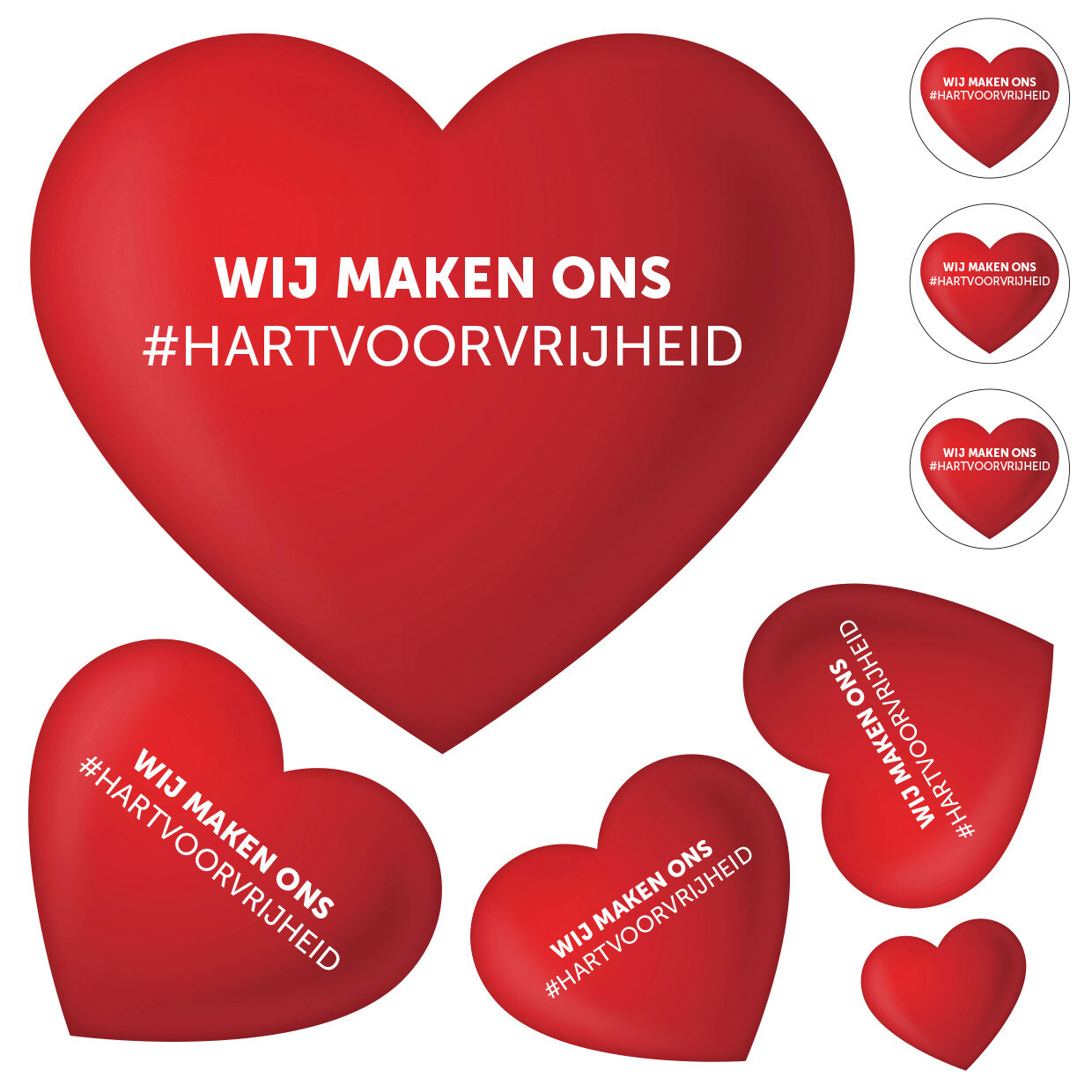 Waterafstotend #Hartvoorvrijheid stickers