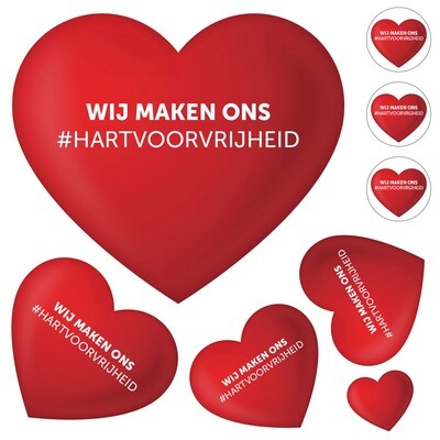 Waterafstotend #Hartvoorvrijheid stickers