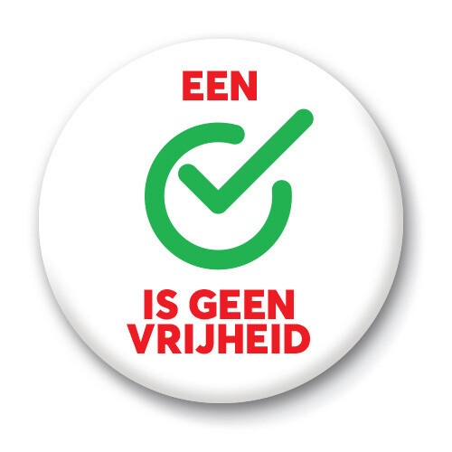 Een vinkje is geen vrijheid button
