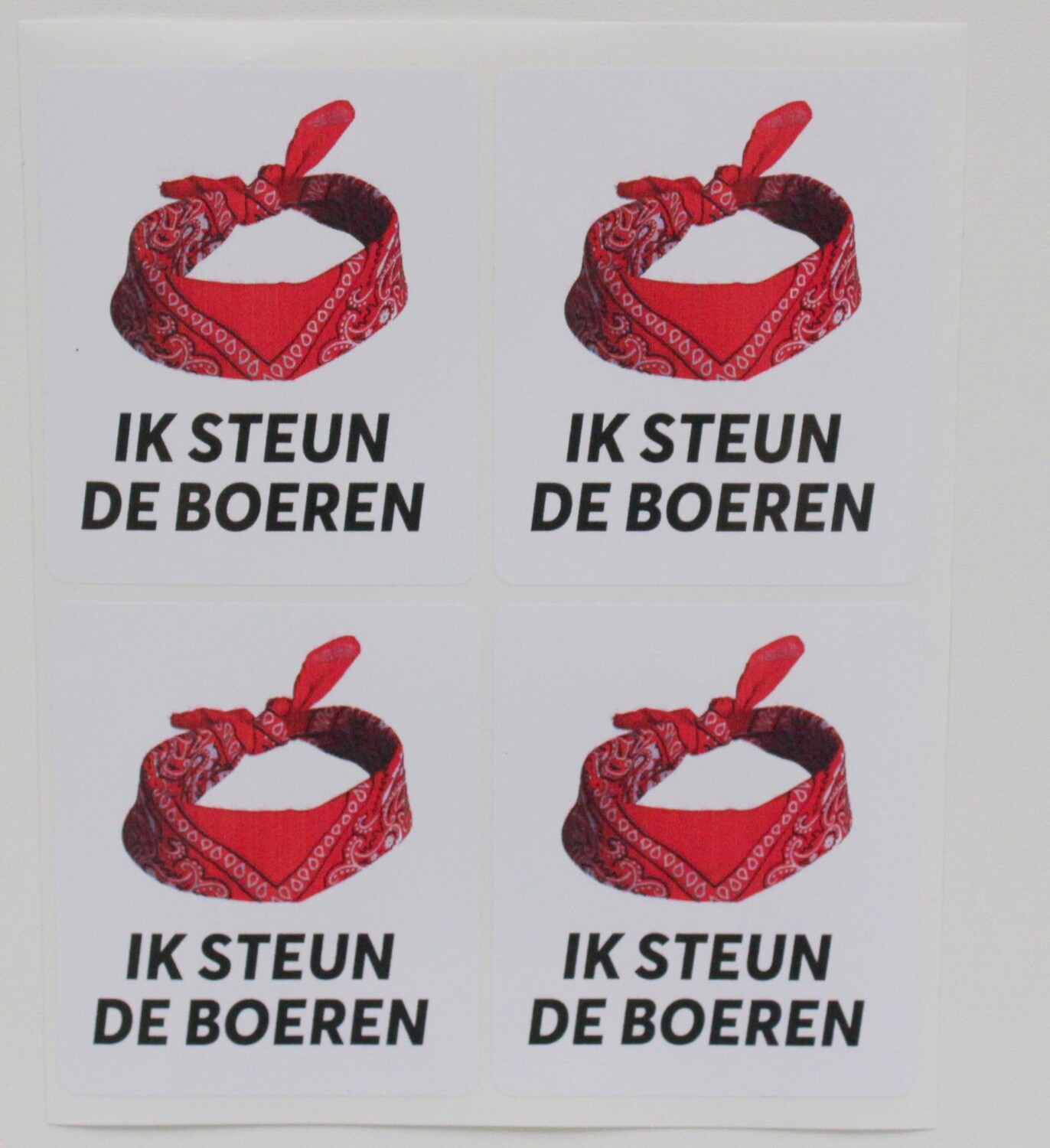 Autostickers Ik steun de boeren 4 x