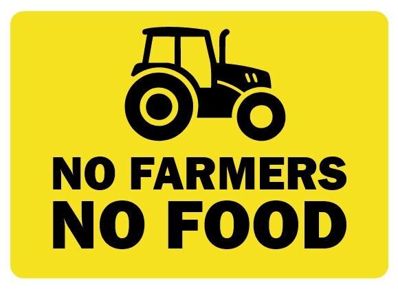 Auto/trekker stickers No farmers No food  klein