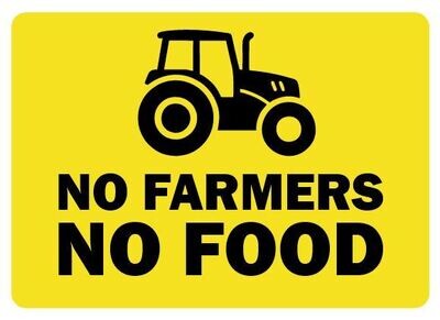 Auto/trekker stickers No farmers No food  klein