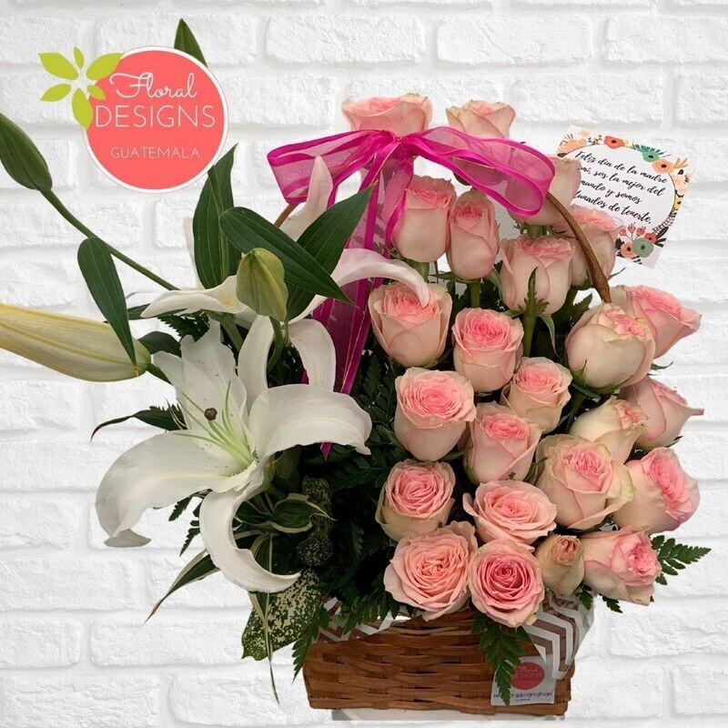 Lili & Blush de 24 rosas