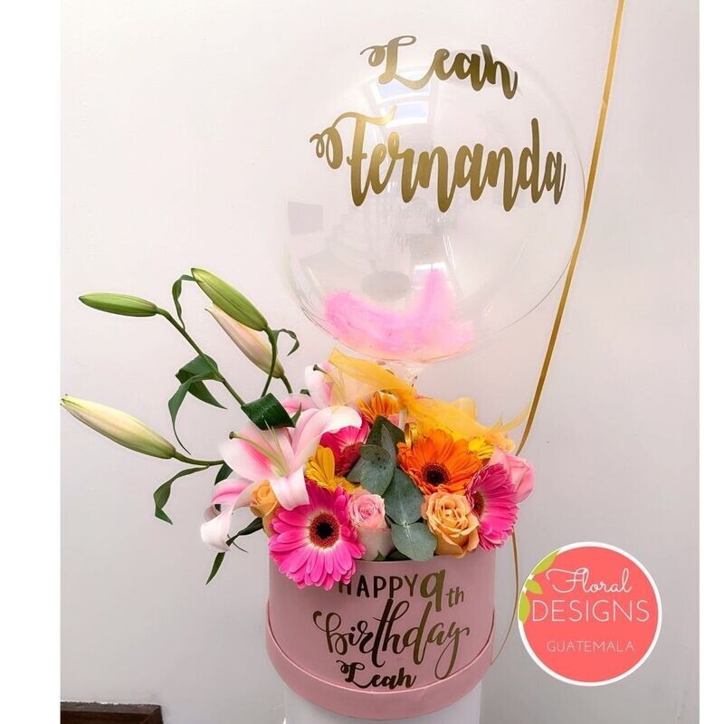 Roundbox Color Floral Designs + Globo burbuja