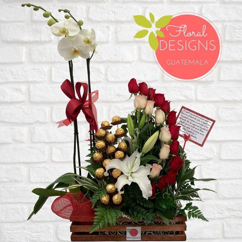 Arreglo Party + orquídeas