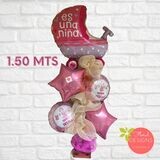 Mega arreglo de globos es niña