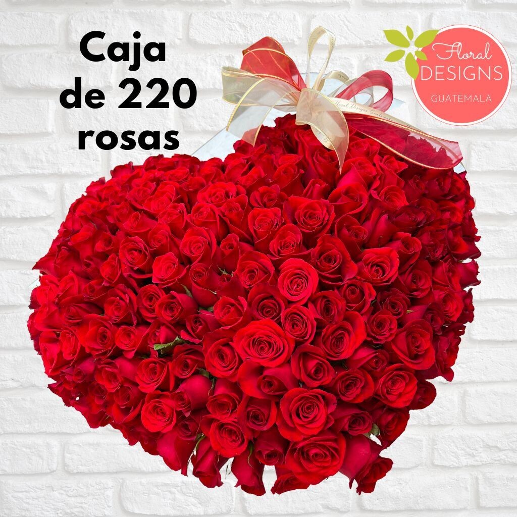 Caja Amor Amor de 220 rosas