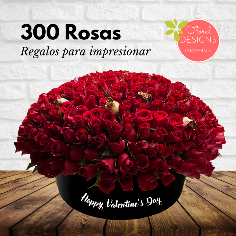 Roundbox Colosal de 300 rosas