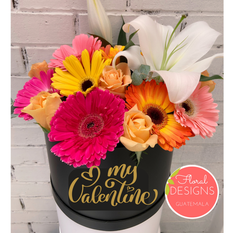 Roundbox Delux Floral Designs Negra