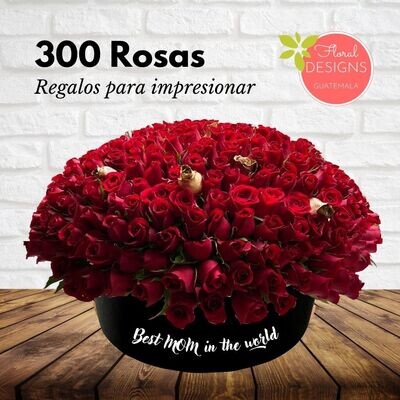 Round box Colosal de 300 rosas