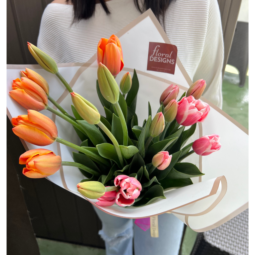 Bouquet de 20 tulipanes en 2 tonos