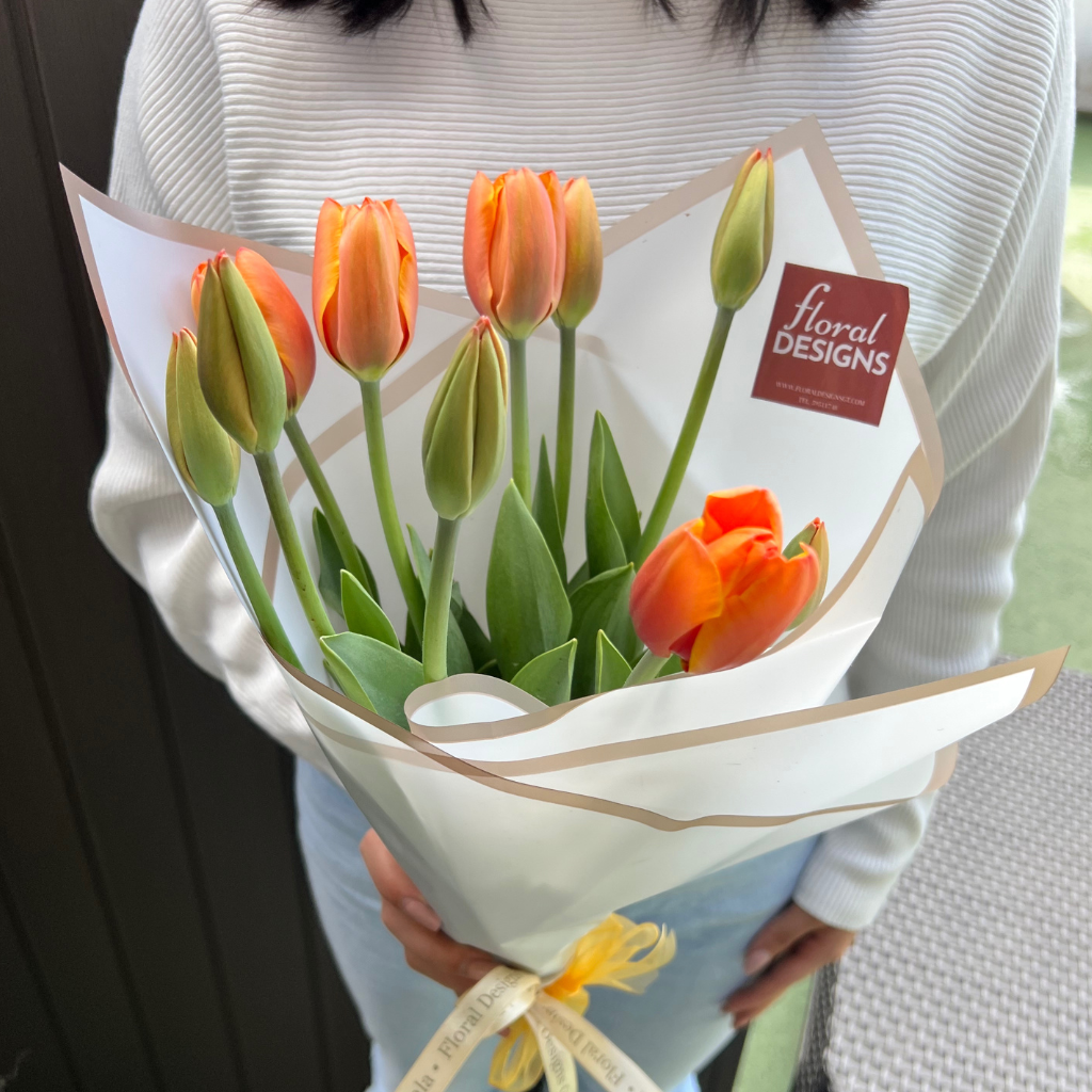 Bouquet de 10 Tulipanes Naranja