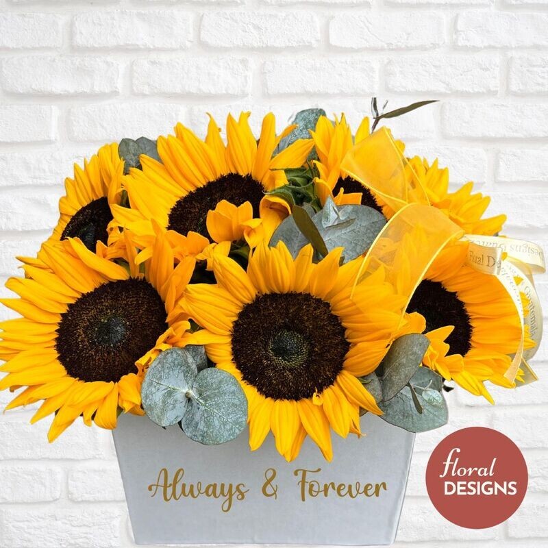 Caja personalizada de girasoles