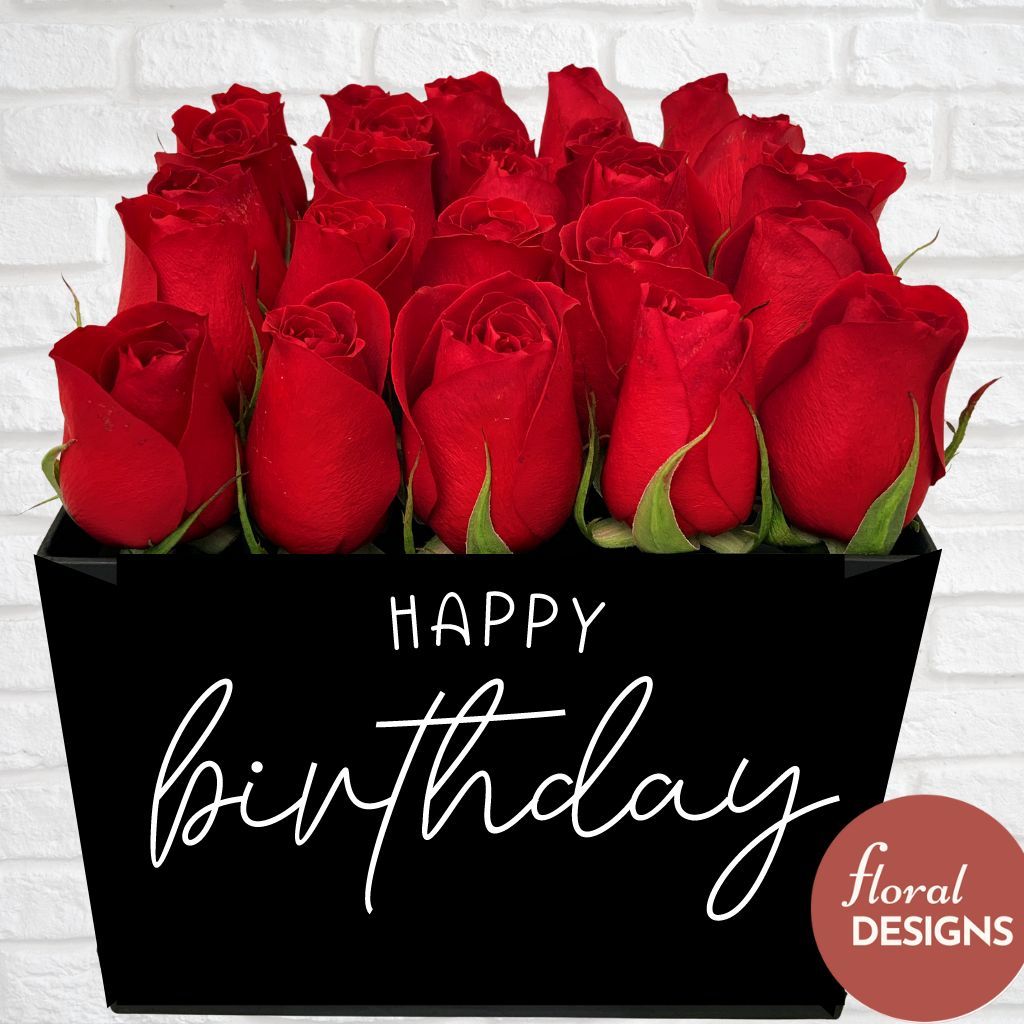 Caja de 25 rosas personalizada