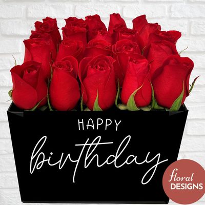 Caja de 25 rosas personalizada
