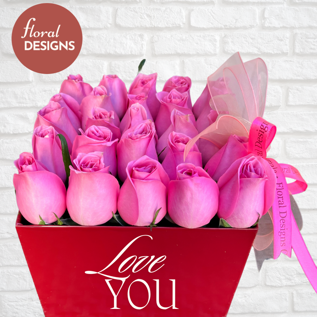 Caja de 25 rosas personalizada 