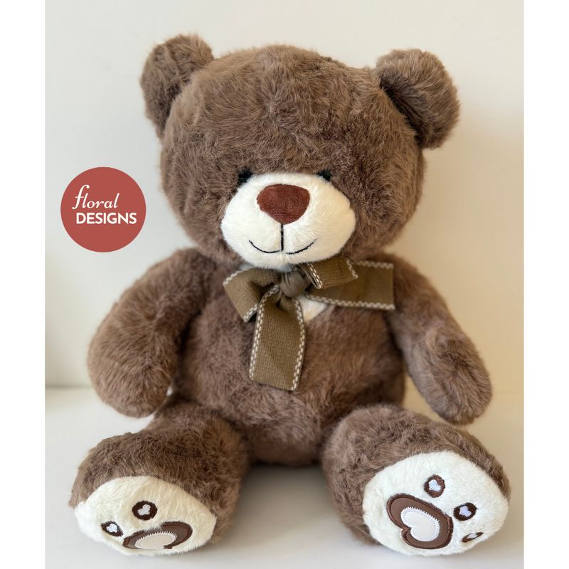 Peluche de oso café con moño 40cm