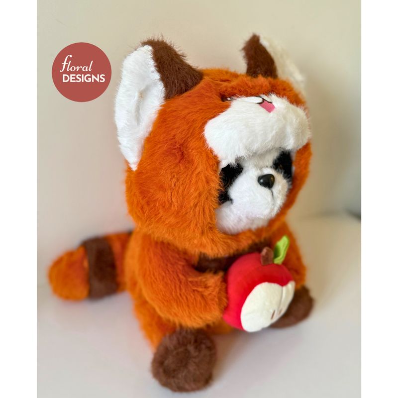 Peluche Panda con disfraz y manzanita