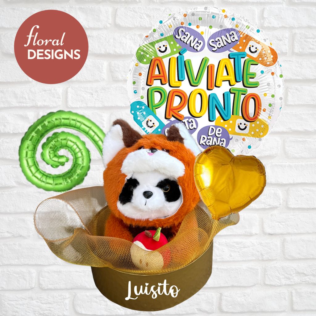 Arreglo de globos y peluche