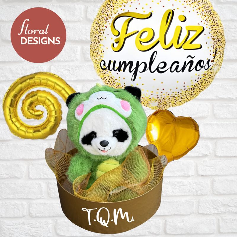 Arreglo de globos y peluche