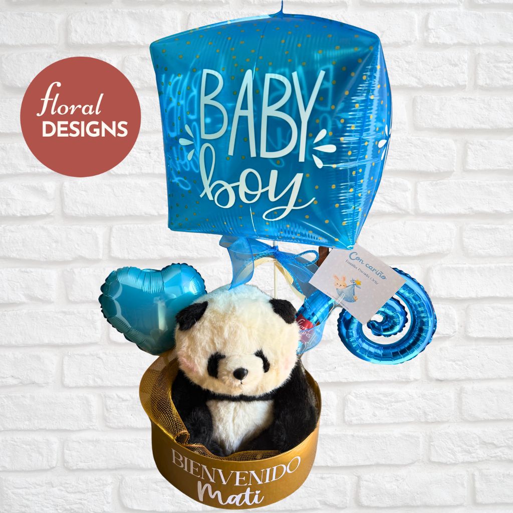 Arreglo de globos y peluche