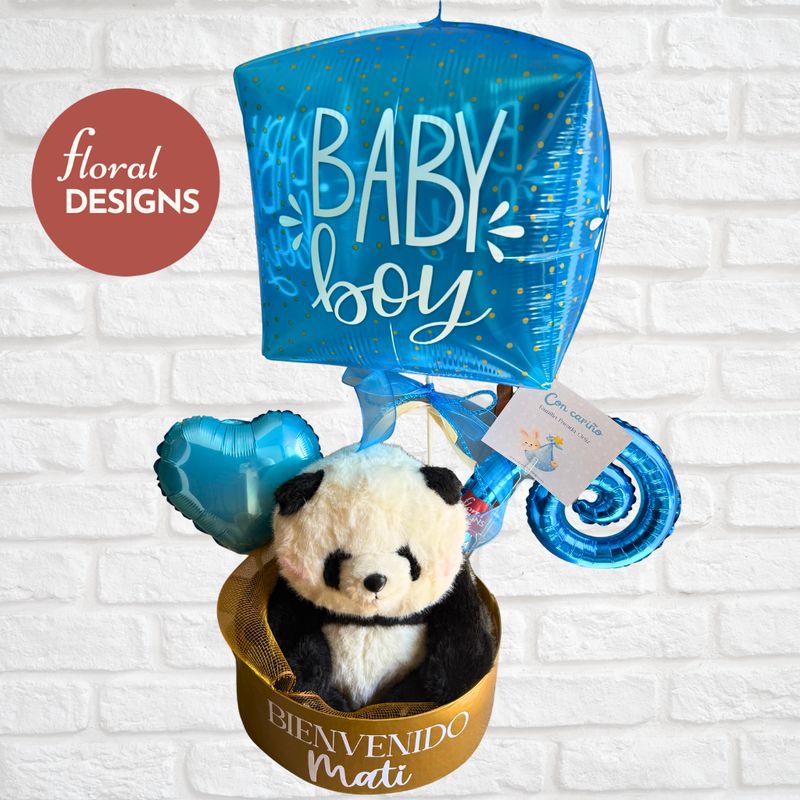 Arreglo de globos y peluche