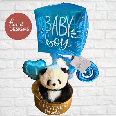 Arreglo de globos y peluche