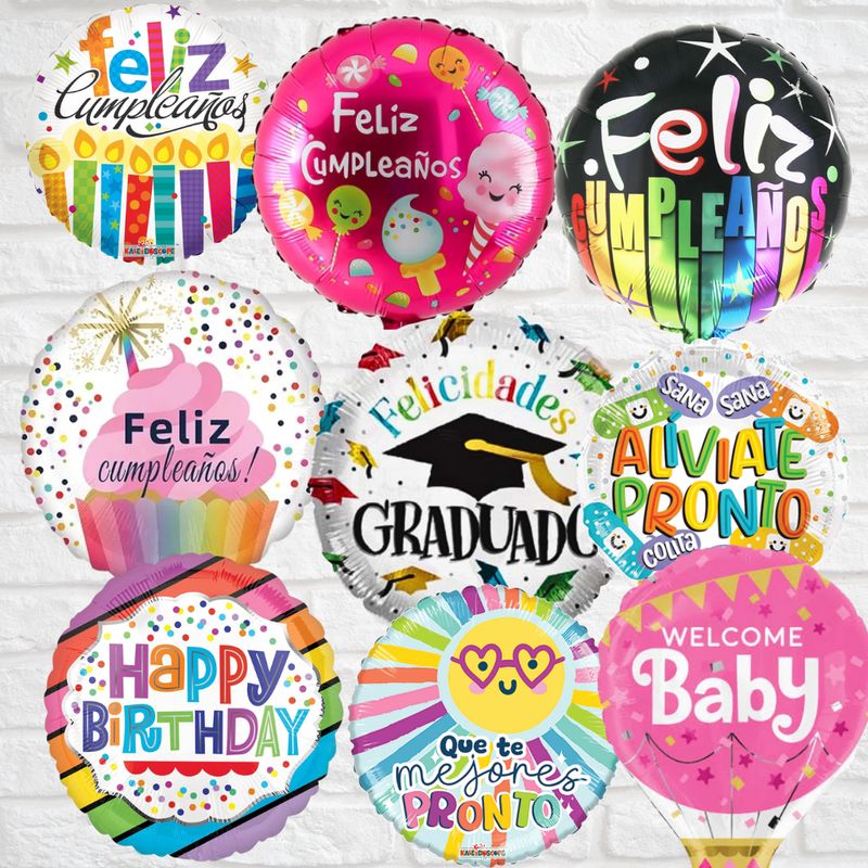 Globo de ocasión metálico con helio (imágenes de referencia)