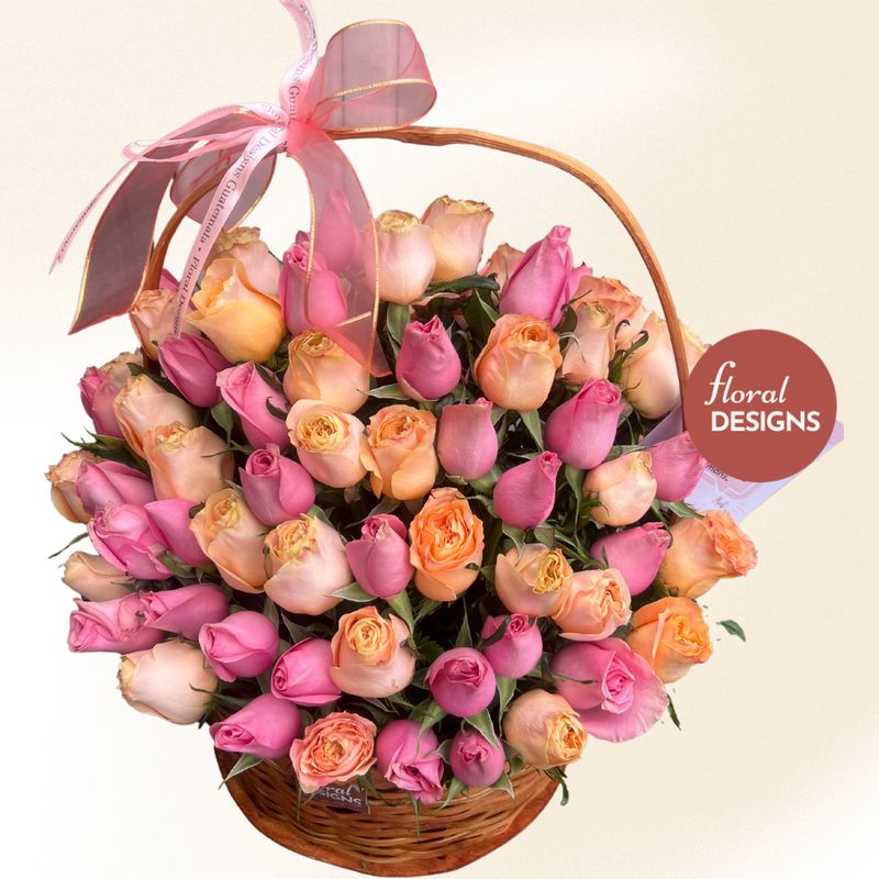 Cesta de 100 rosas