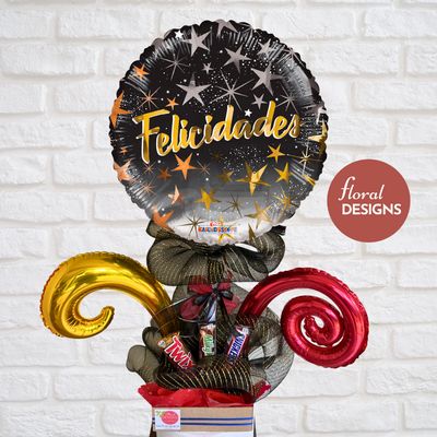 Arreglo de globos Felicidades
