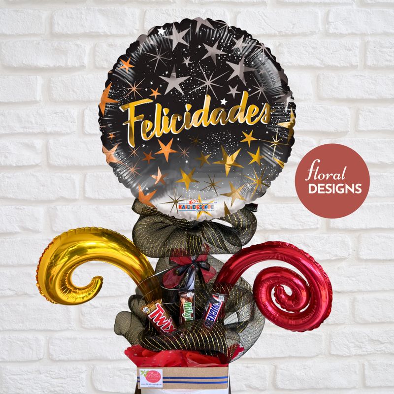 Arreglo de globos Felicidades
