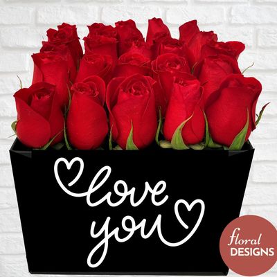 Caja de 25 rosas personalizada