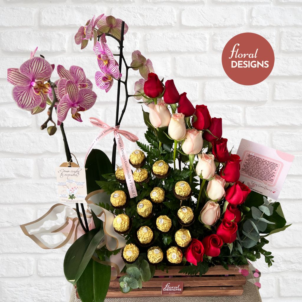 Arreglo Party + orquídeas