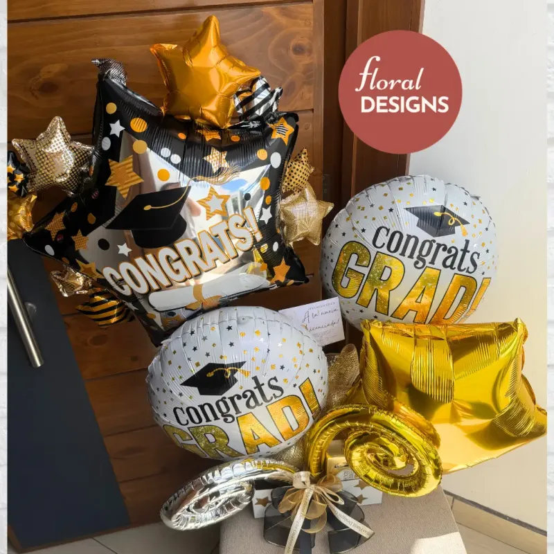 Arreglo de globos BL0012 Con caja de 8 Chocolates Ferrero Rocher