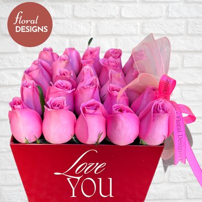 Caja de 25 rosas personalizada Caja de 25 rosas personalizada