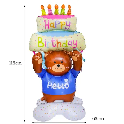 Standing Balloon Teddy Birthday