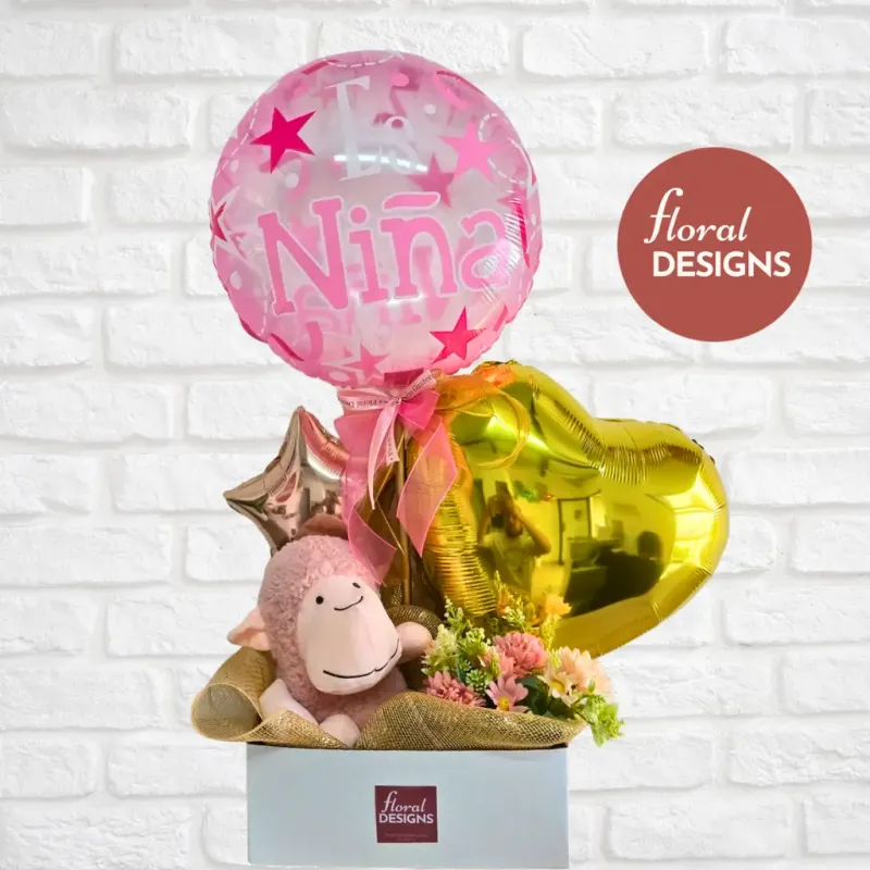 Arreglo de globos Baby Ovejita