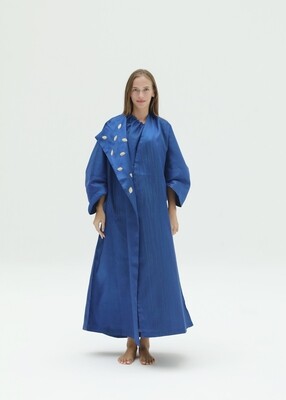 Coat abaya with leave embroidery