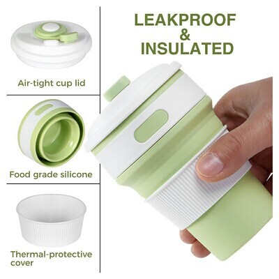 Collapsible Silicone Telescopic Water Bottle Foldable Portable Leakproof Cup