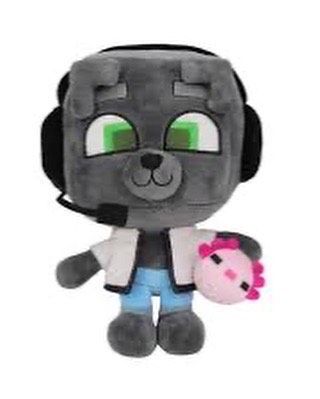 Minecraft gamer plush with axolotl