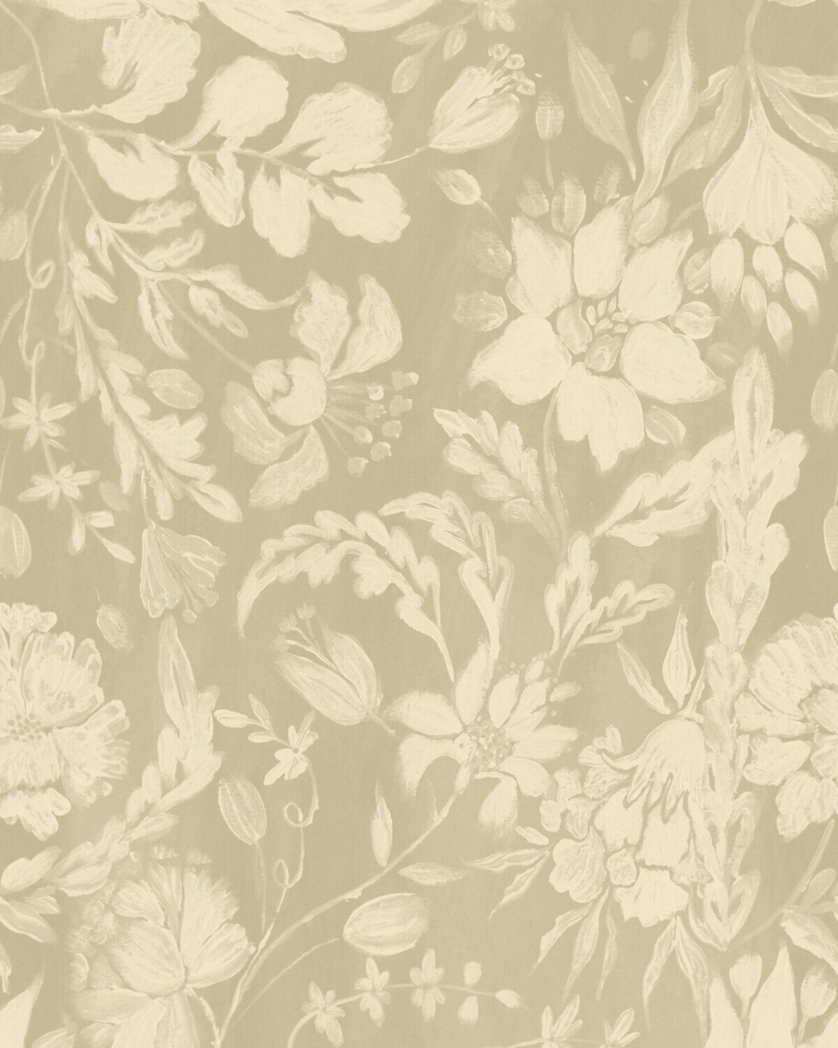 FLOWERY ORNAMENT TAUPE WALLPAPER
