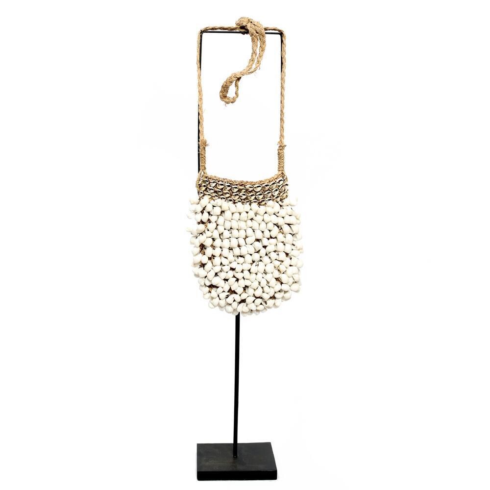 THE SHELL PURSE ON STAND- WHITE DECORATION