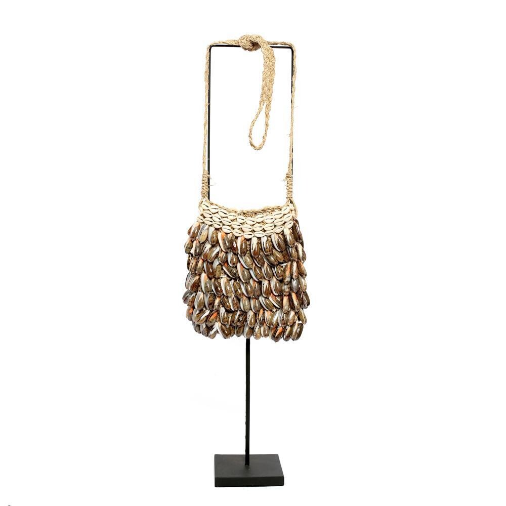 THE SHELL PURSE ON STAND- BROWN DECORATION